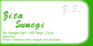 zita sumegi business card